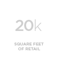 20,000 square feet of retail